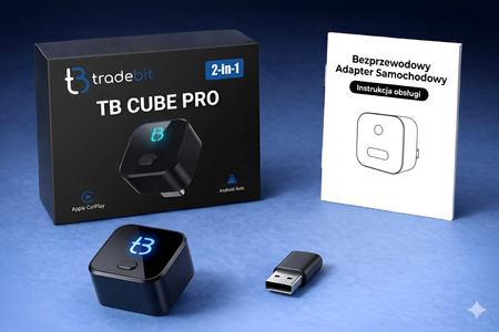 Adapter bezprzewodowy Android Auto i Carplay Tradebit TB CUBE PRO BT 5.4 WiFi 6