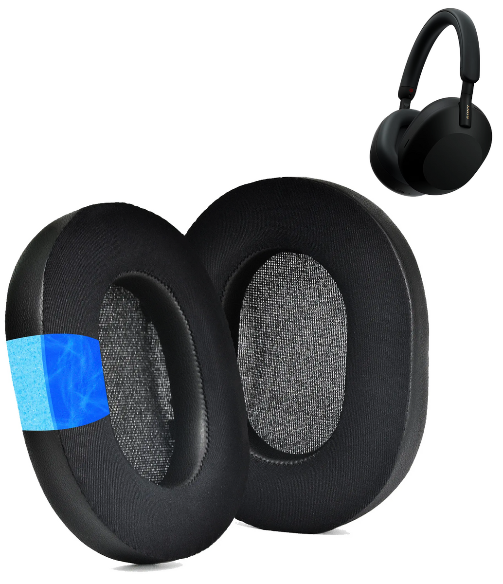 Nauszniki Pady Gąbki do SONY WH-1000XM5 ŻELOWE WYPEŁNIENIE Czarne