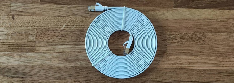 Kabel sieciowy LAN Ethernet płaski SFTP CAT7 15m