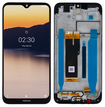 Oryginalny wyświetlacz LCD + ekran dotykowy Nokia 2.3 TA-1206 Ramka Czarna