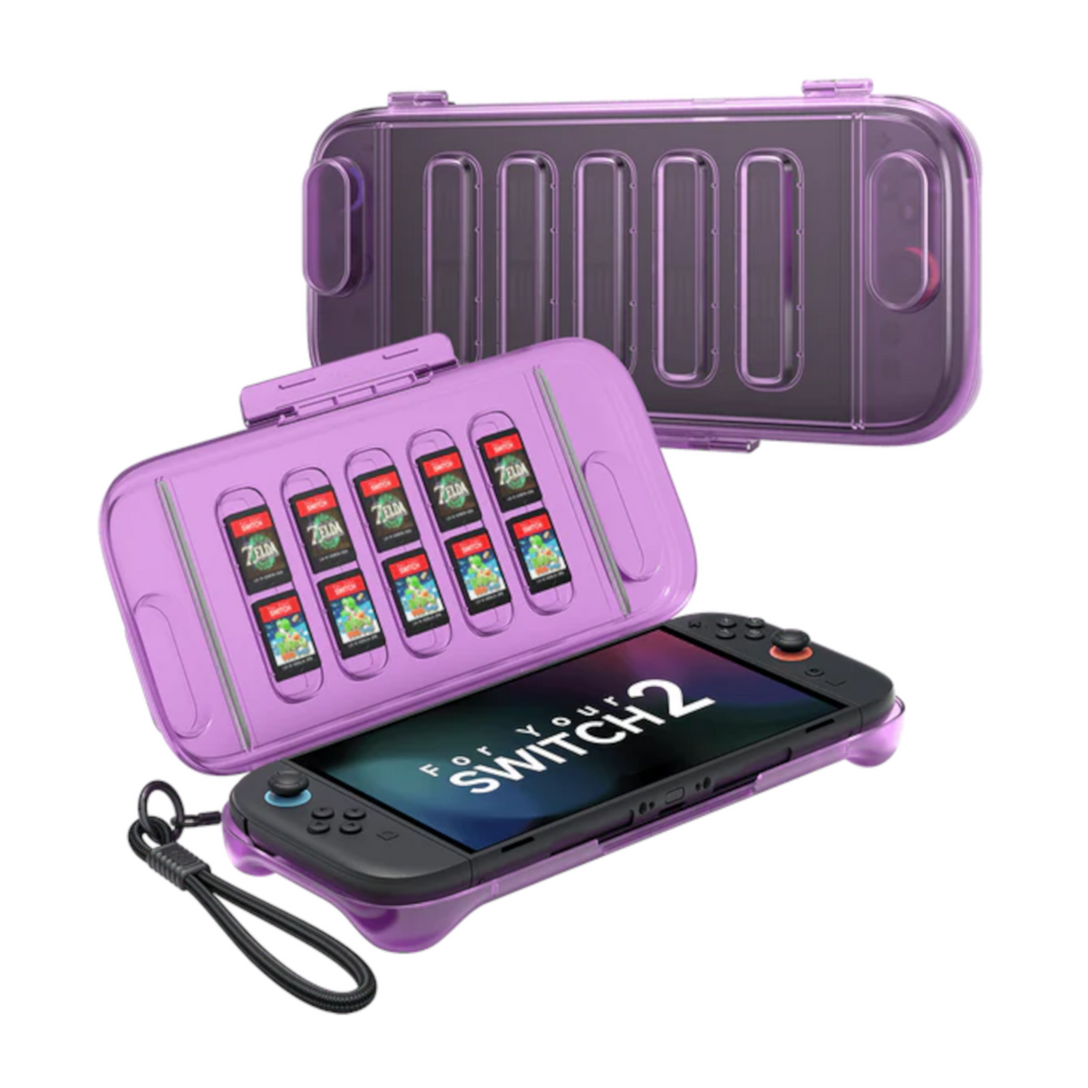 Obudowa Antywstrząsowa Etui Futerał JSAUX do NINTENDO SWITCH 2 - Fioletowa