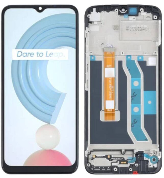 Wyświetlacz LCD + ekran dotykowy Realme C21Y C25Y RMX3261 RMX3263 (Regenerowany) Ramka czarna
