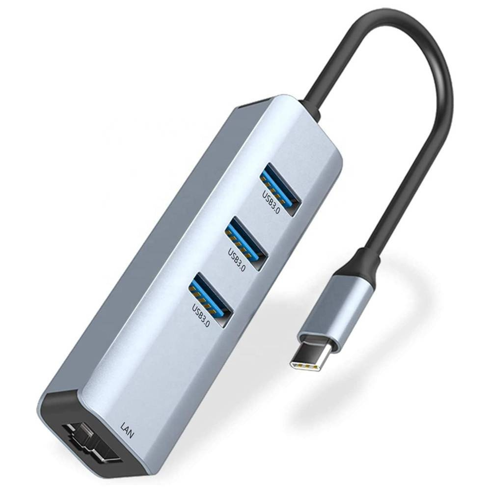 HUB adapter przejściówka karta sieciowa USB-C Lan Ethernet RJ45 Gigabit 1000 Mbps