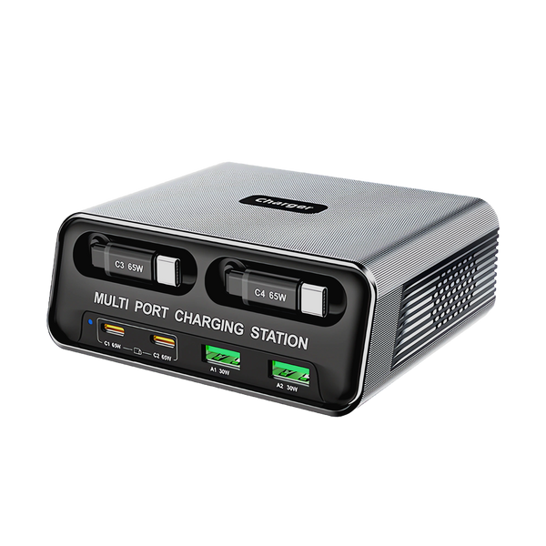 Stacja Ładowania Ładowarka Biurkowa GaN 100W USB-C USB-A Kabel 70cm PD