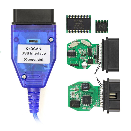 Interfejs Diagnostyczny K+DCAN USB do BMW 7 / 8 PIN E E36 E46 E60 E90 E65