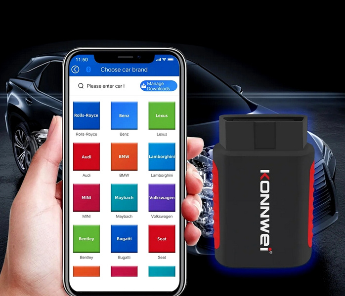 Interfejs Diagnostyczny KONNWEI KDIAG OBD2 Bluetooth BT Android iOS PL