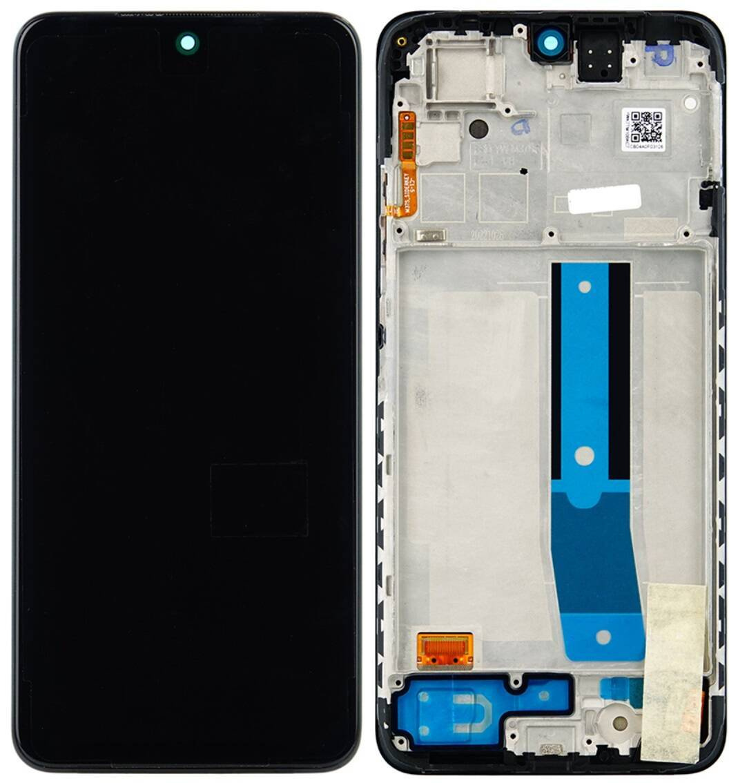 Oryginalny wyświetlacz LCD + ekran dotykowy Xiaomi Redmi Note 11 (4G NFC) (2022) 5600010K7T00 SERVICE PACK czarny z ramką