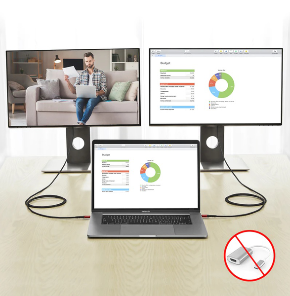 JSAUX Przewód USB-C do HDMI 4K 60Hz MHL 3m Czerwony