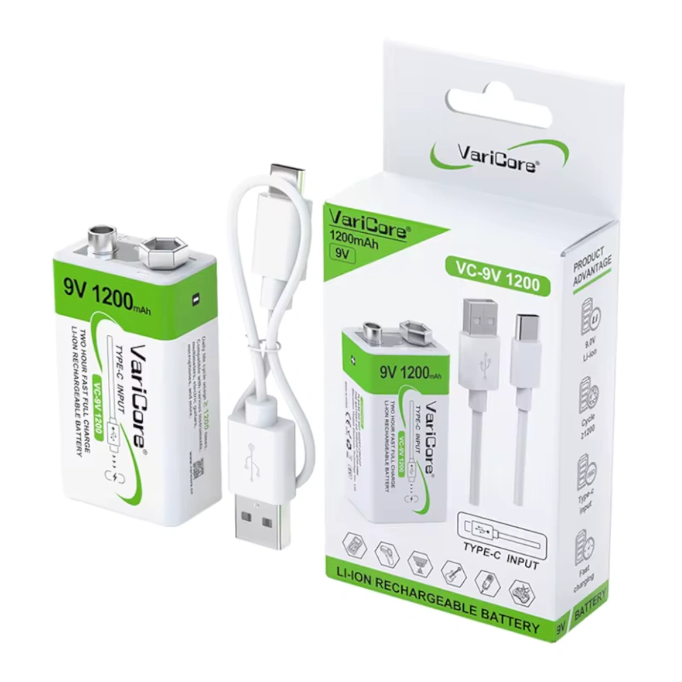 Akumulator bateria ogniwo VariCore VC-9V 1200-USB 9V Li-ion 1200mAh