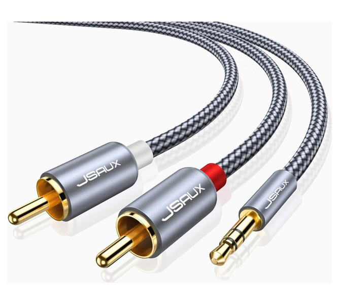Kabel Przewód JSAUX Audio HQ 2x RCA MINI JACK 3,5mm Cinch Stereo 2m