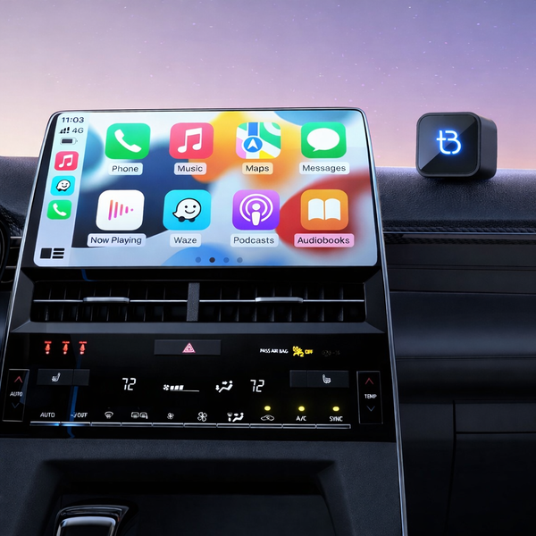 Bezprzewodowy Adapter Tradebit TB CUBE USB-C CarPlay / Android Auto Czarny