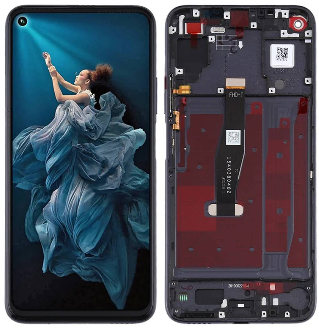 Wyświetlacz LCD + ekran dotykowy Huawei Honor 20 Nova 5T YAL-L21  (Regenerowany) Ramka czarna