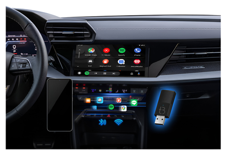 Bezprzewodowy Adapter Mini USB TB NANO Carplay / Android Auto do samochodu czarny