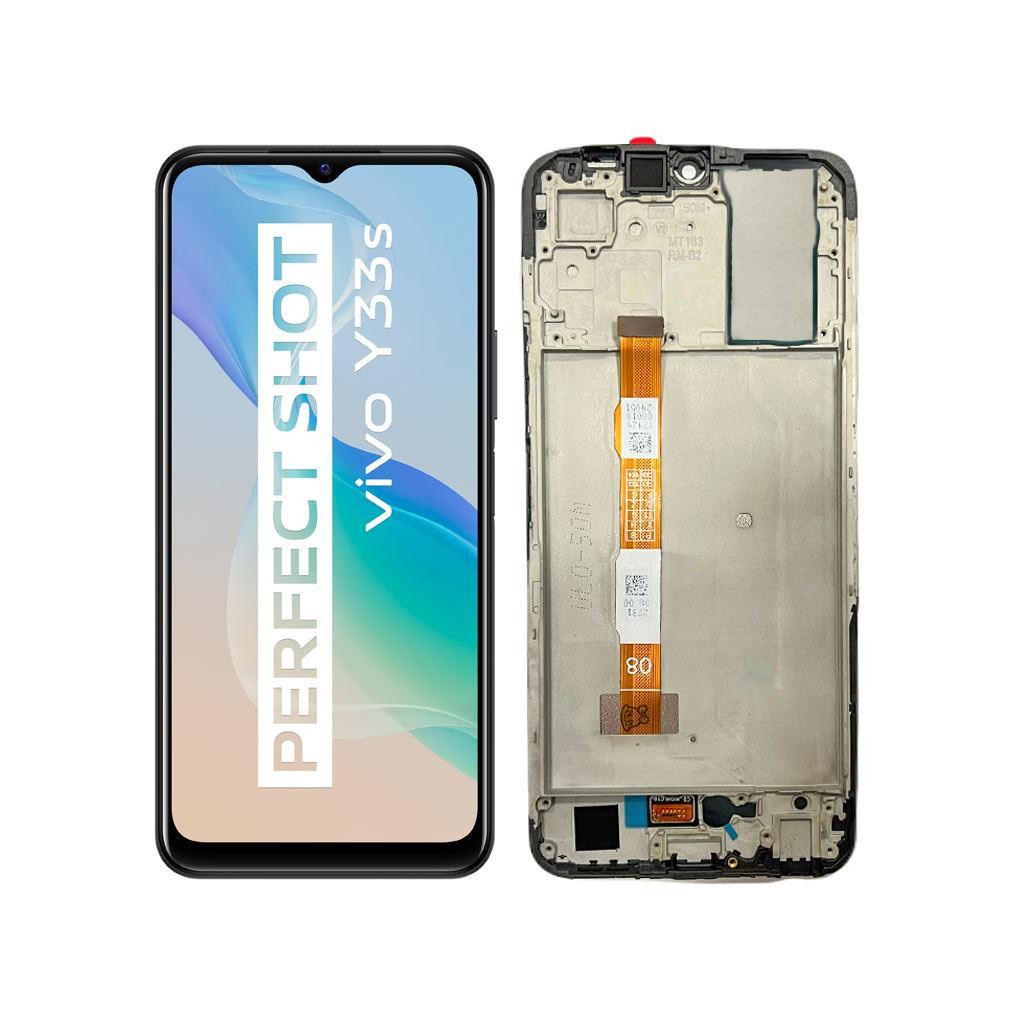 Oryginalny wyświetlacz LCD + ekran dotykowy VIVO Y33s V2109 (Regenerowany) Ramka Czarny