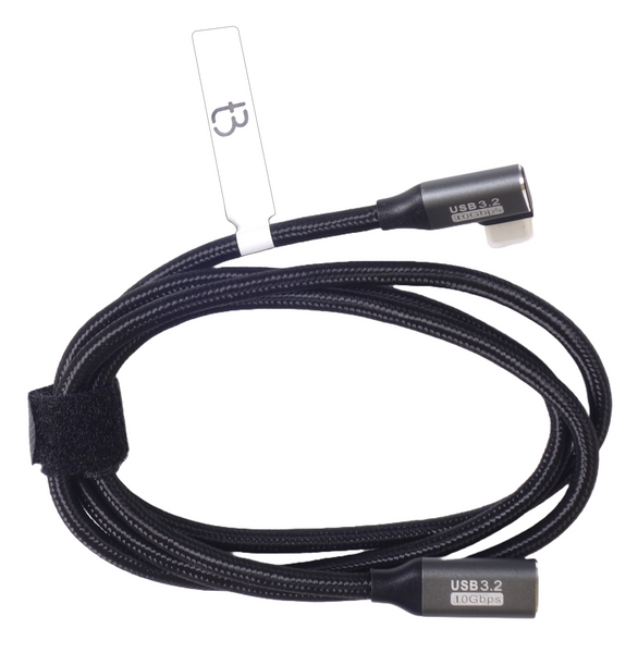 Kabel Przewód TRADEBIT USB-C 90° (L) do USB-C Męski - Żeński 1m 10Gbps