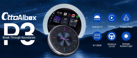 Ottocast P3 OttoAIBox 8G/128G Bezprzewodowy Apple Carplay Android Auto Karta SIM TF Mini HDMI