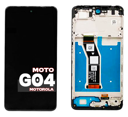 Oryginalny wyświetlacz LCD Ekran dotyk do Motorola Moto G04 XT2421 z Ramką