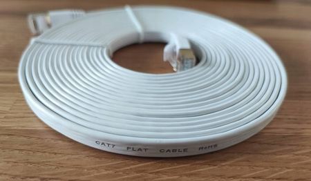 Kabel sieciowy LAN Ethernet płaski SFTP CAT7 15m