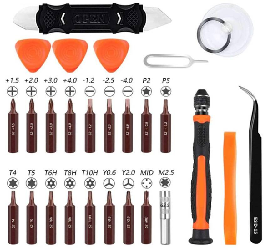 Precyzyjny Zestaw Narzędzi Serwisowych do Elektroniki - Idealny do iPhone Samsung  Huawei Xiaomi - 27 elementów