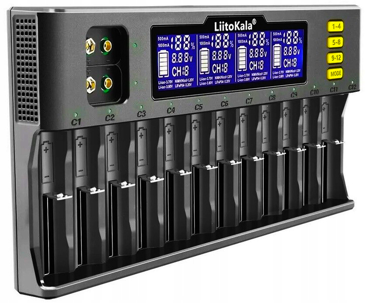 Ładowarka do baterii akumulatorów AA AAA 18650 21700 9V LiitoKala Lii-S12