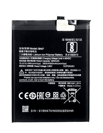 Bateria do Xiaomi Redmi 6 Pro / Xiaomi A2 Lite 3900 mAh + Taśma montażowa