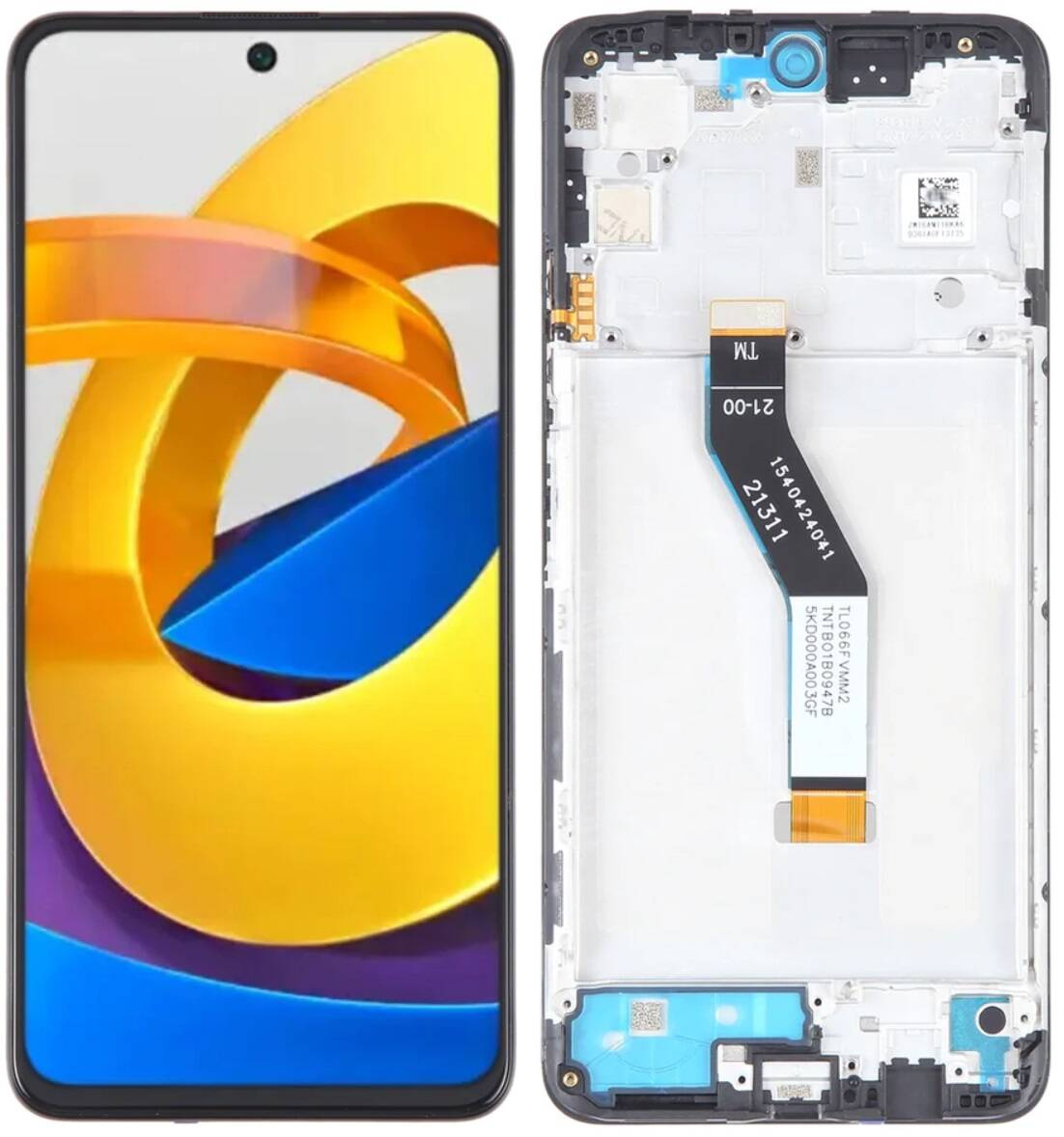 Oryginalny wyświetlacz LCD + ekran dotykowy Xiaomi Poco M4 Pro 5G (Regenerowany) Ramka czarna