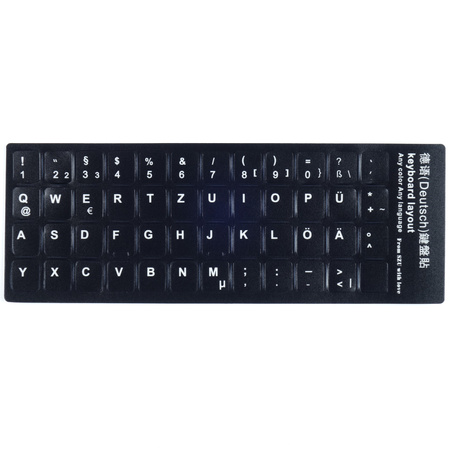 Naklejki nalepki na klawiaturę laptopa PC QWERTZ Niemiecki Deutsch DE 11x13 mm