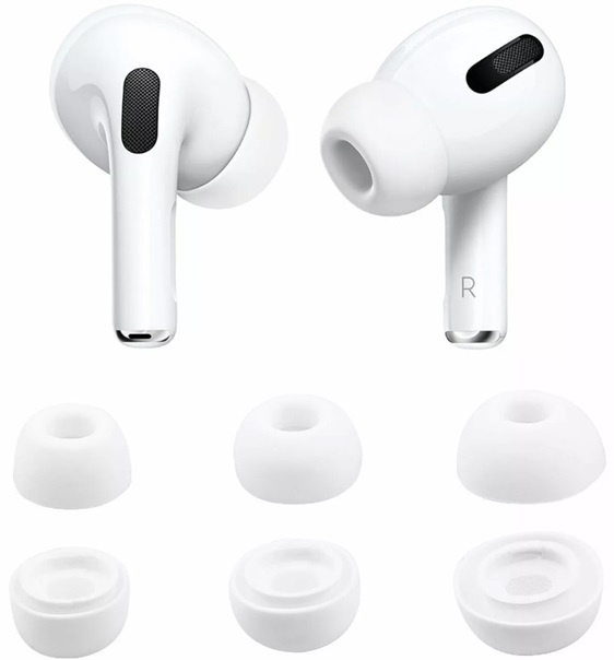 Silikonowe Gumki Douszne do Apple AirPods Pro GEN 1/2 Komplet (S, M, L) biały