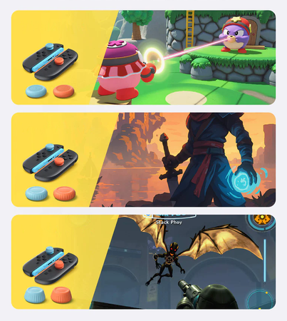 Nakładki Gumki na Joy-Con 6w1 JSAUX do konsoli Nintendo Switch 2 Kolorowe