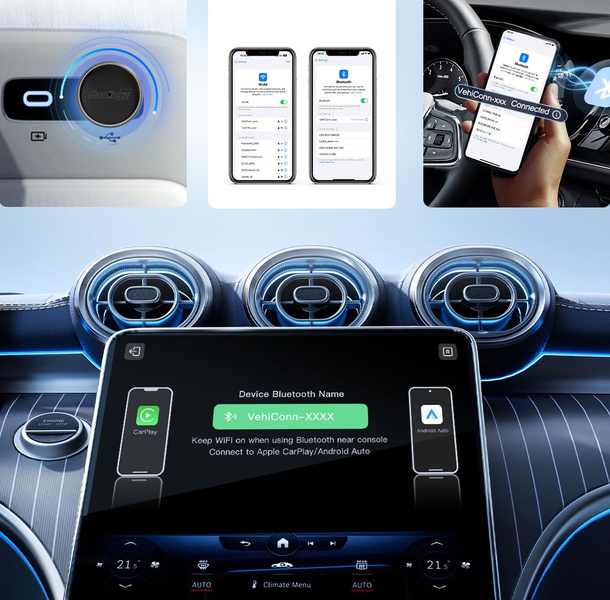 Adapter Samochodowy Carlinkit Mini Ultra 3 dla Android Auto Apple CarPlay