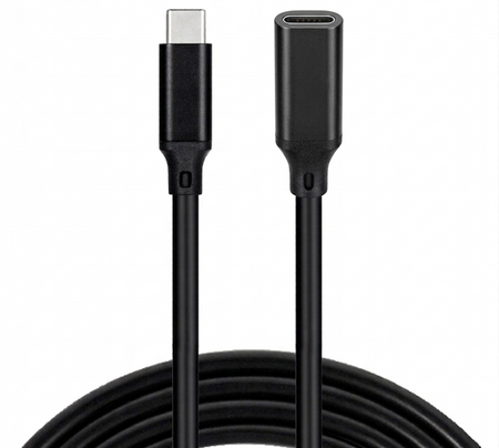 KABEL PRZEWÓD FEMALE USB-C - USB-C 3.1 POWER DELIVERY 60W 10 Gbps 2m CZARNY