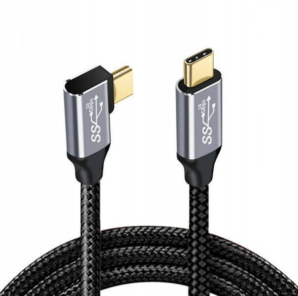 Kabel kątowy USB-C USB-C  3.1 PD 100W QC 4.0 5A 1M