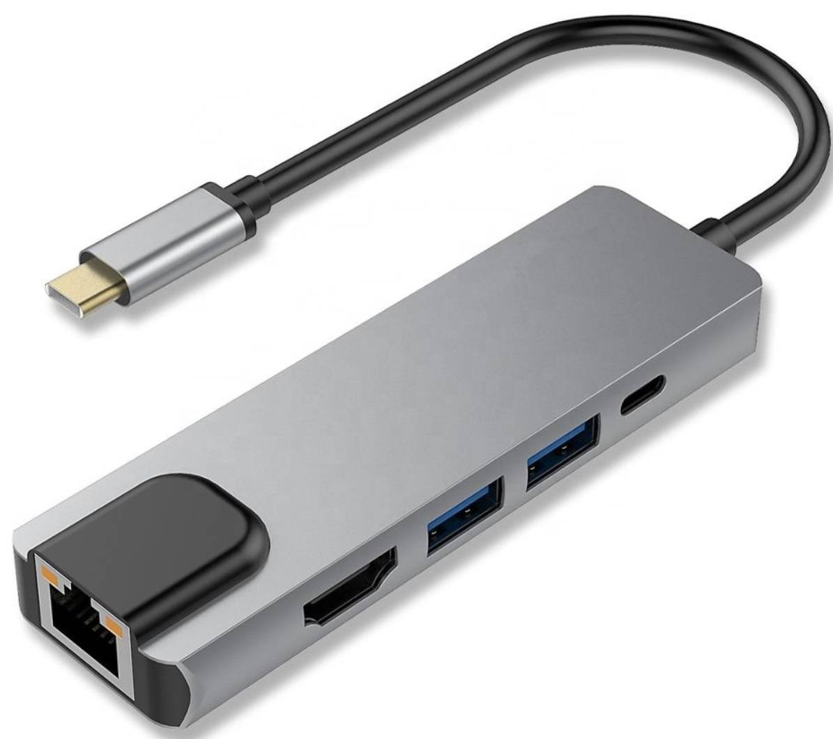 Adapter przejściówka HUB USB-C HDMI 4k LAN RJ45 Gigabit USB 3.0 PD