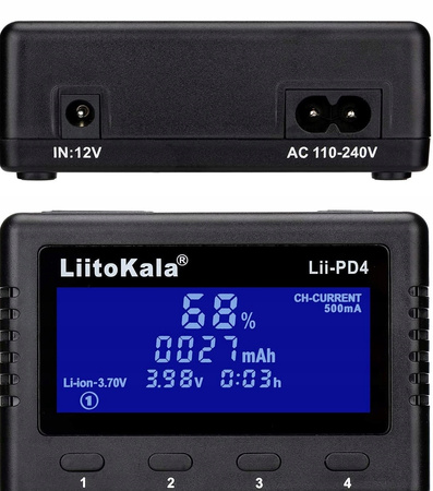 Ładowarka uniwersalna do baterii akumulatorów 18650 18490 LiitoKala Lii-PD4
