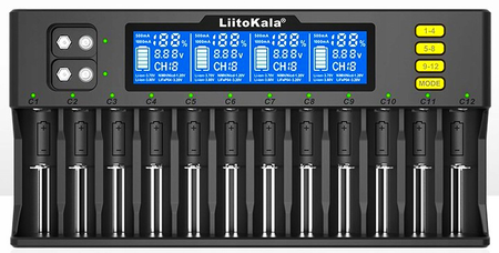 Ładowarka do baterii akumulatorów AA AAA 18650 21700 9V LiitoKala Lii-S12