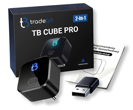 Adapter bezprzewodowy Android Auto i Carplay Tradebit TB CUBE PRO BT 5.4 WiFi 6