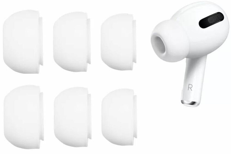 Silikonowe Gumki Douszne do Apple AirPods Pro GEN 1/2 Komplet (S, M, L) biały