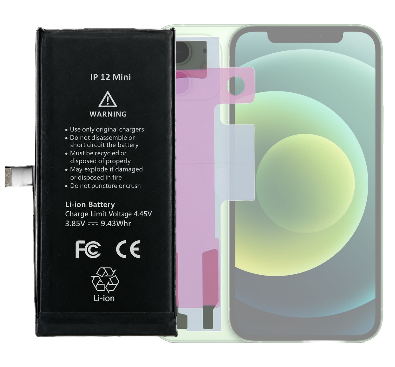 Bateria Akumulator do iPhone 12 mini Powiększona 2460mAh BEZ KOMUNIKATU
