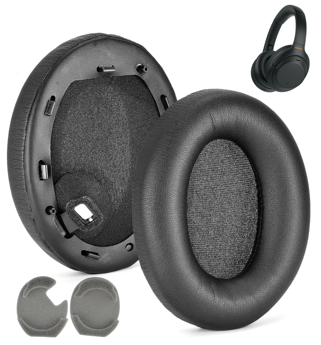 Nauszniki Pady Gąbki do SONY WH-1000XM4 Czarne