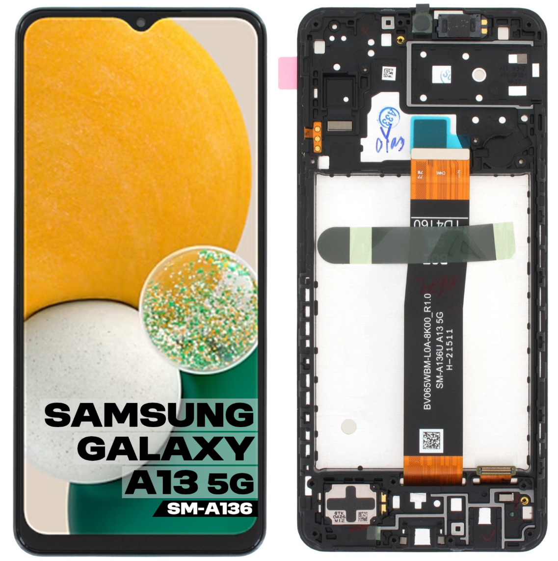 Oryginalny wyświetlacz LCD Ekran dotykowy Samsung A13 5G SM-A136 Ramka