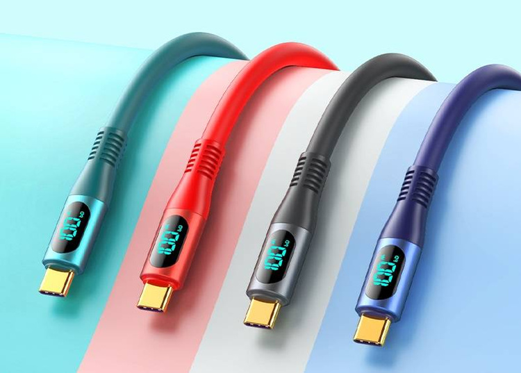 Kabel REMAX RC-C032 USB-C do USB-C 20V 5A 100W z wyświetlaczem