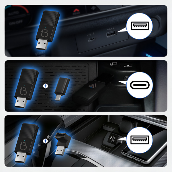 Bezprzewodowy Adapter Mini USB TB NANO Carplay / Android Auto do samochodu czarny
