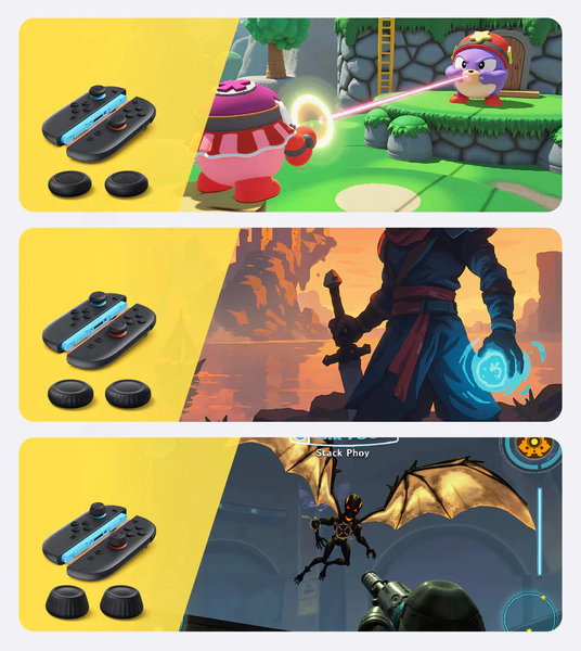 Nakładki Gumki na Joy-Con 6w1 JSAUX do konsoli Nintendo Switch 2 Czarne