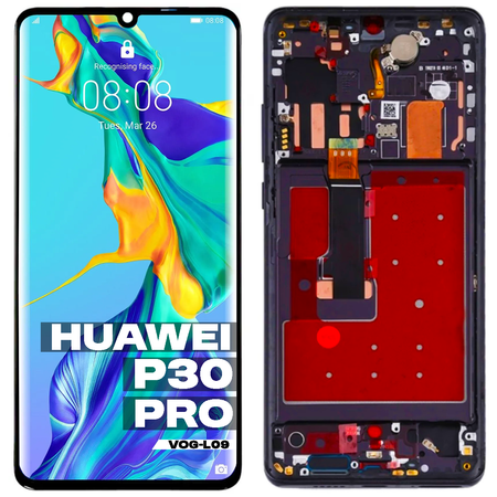 Oryginalny Wyświetlacz LCD + ekran dotykowy Huawei P30 PRO VOG-L09 (Regenerowany) OLED Ramka czarna