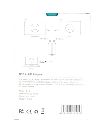 Adapter Rozdzielacz Stacja HUB USB / USB-C 2x HDMI dla dwóch monitorów