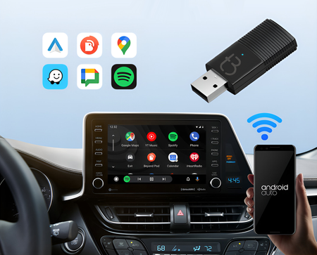 Bezprzewodowy Adapter Mini USB TB NANO Carplay / Android Auto do samochodu czarny