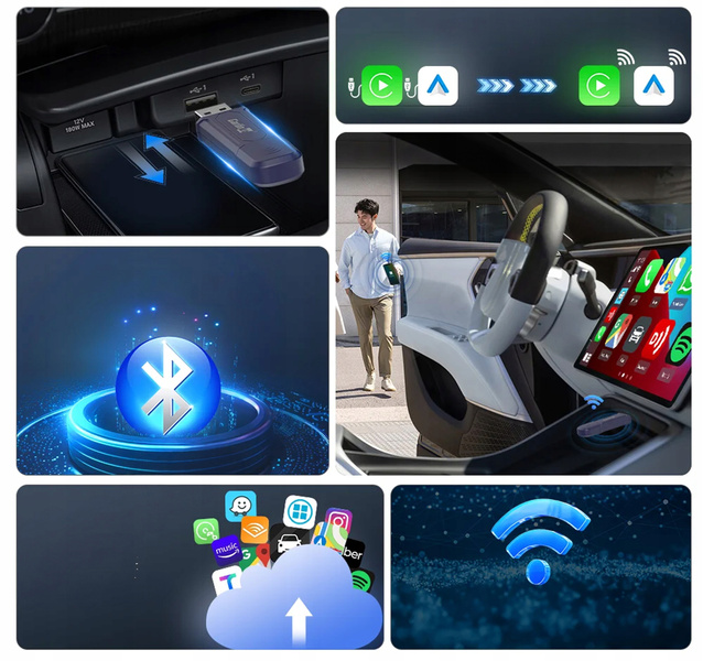 Adapter CarlinKit Mini SE Pro dla Apple CarPlay Android Auto Bezprzewodowy
