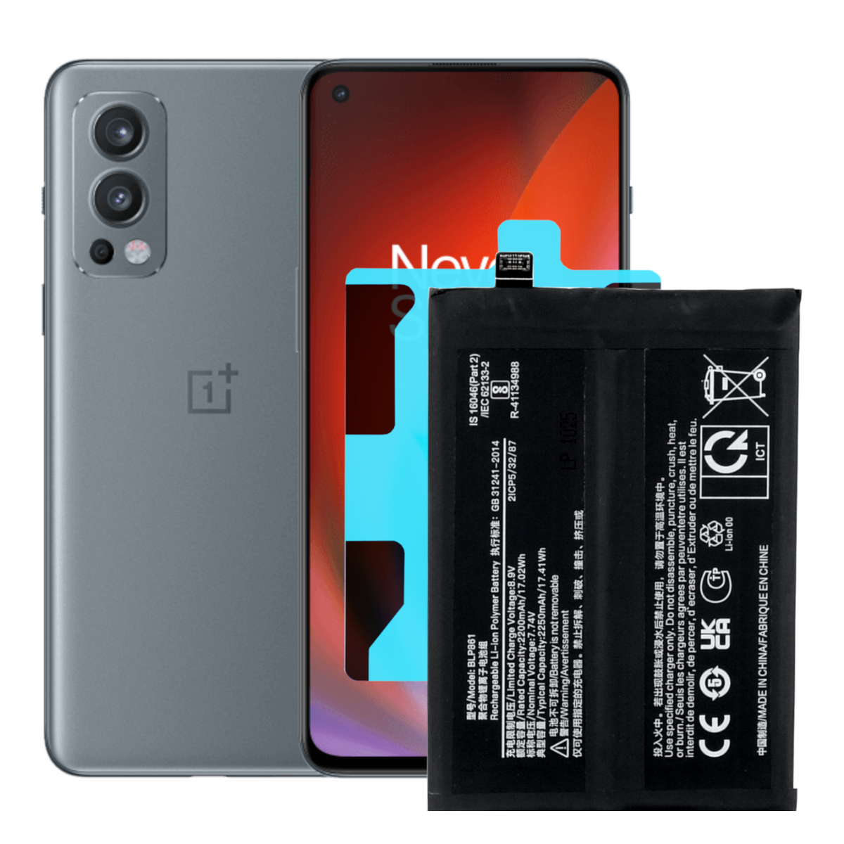 Bateria Akumulator do OnePlus Nord 2 / 9RT 5G BLP861 + Taśma montażowa