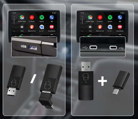 Bezprzewodowy Adapter Mini USB TB NANO Carplay / Android Auto do samochodu czarny