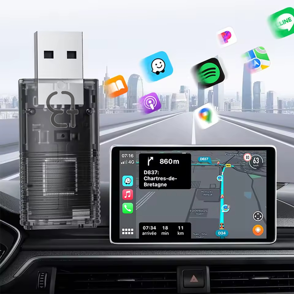 Bezprzewodowy Adapter TB NANO do Apple CarPlay / Android Auto Transparent
